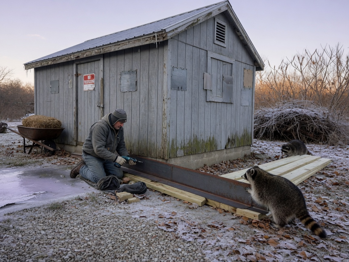 Preventing Raccoon Entry Into Outbuildings During Cold Months