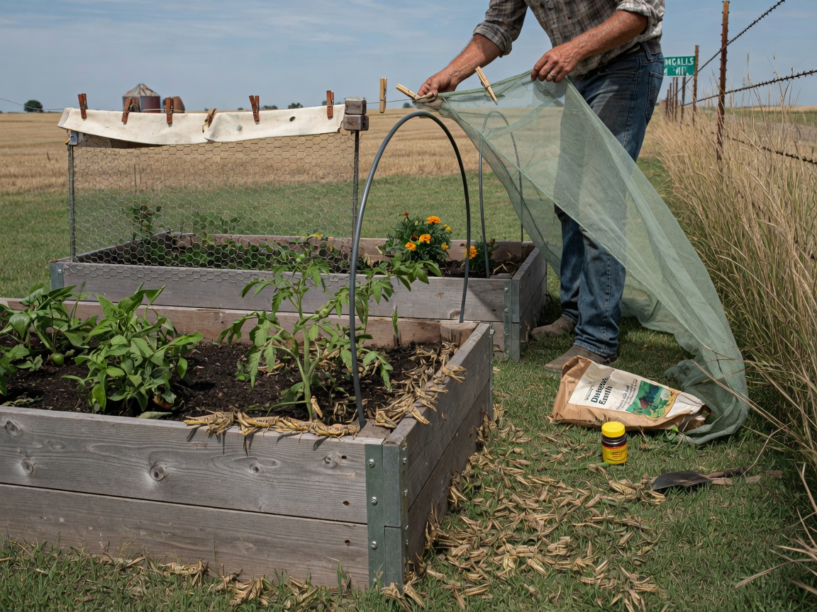 Protecting Garden Beds From Grasshoppers Near Ingalls
